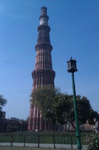 Low angle view of temple against clear sky