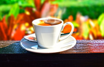 Close-up of coffee on table