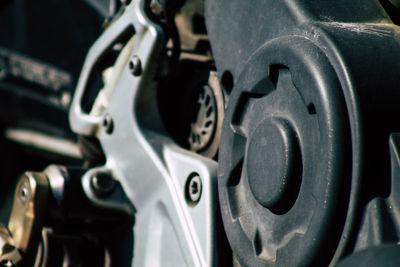 Close-up of motorcycle engine