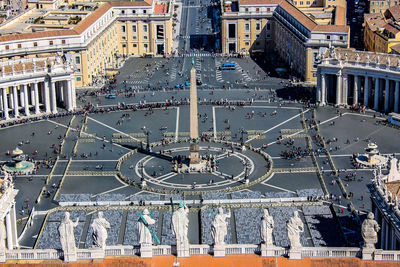 St peter's square in vatican city taken from the cupola veiw platform