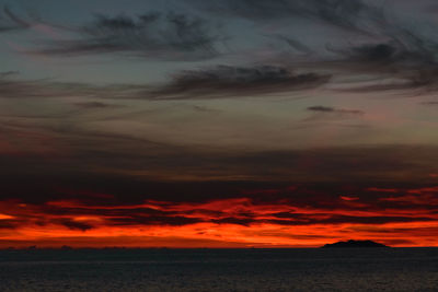 Scenic view of dramatic sky during sunset