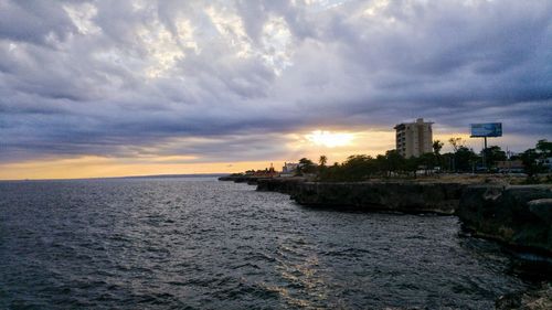 Dramatic sky over city