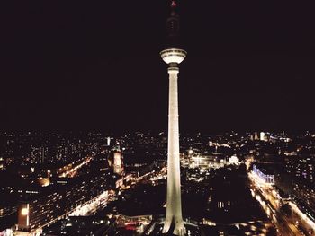 Illuminated city at night