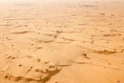 High angle view of sand dunes in desert