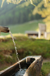 Close-up of water falling from fountain