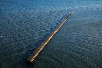 High angle view of blue sea