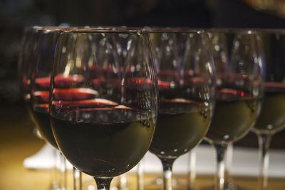 Close-up of wine glass on table