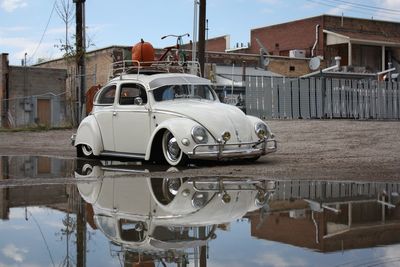 Vintage car against sky