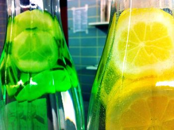 Close-up of lemon on table