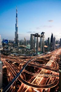 Aerial view of buildings in city