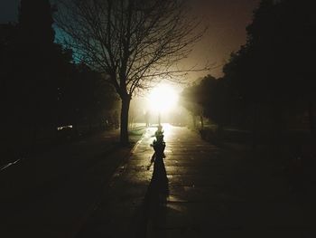 People walking on road at sunset