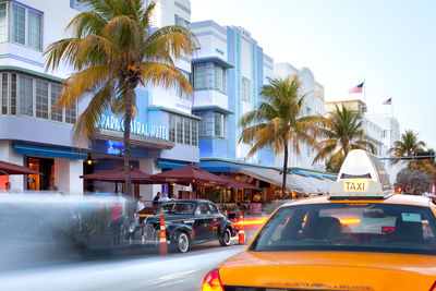 Cars on street in city