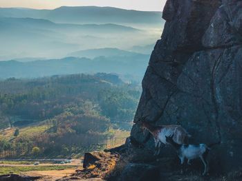 Scenic view of mountain range against sky