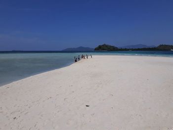 Scenic view of beach against clear sky