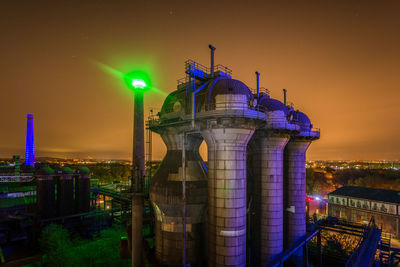 View of illuminated buildings at night