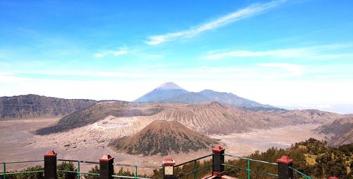 Scenic view of landscape and mountains against sky