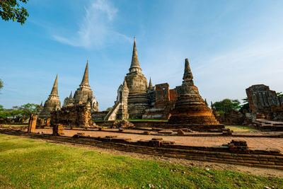 Temple against building