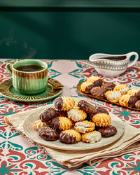 Close-up of food on table