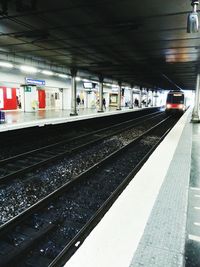 Train at railroad station platform