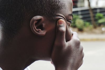 Close-up portrait of young man