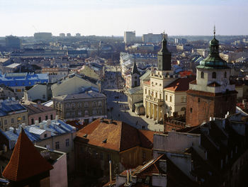 Lublin cityscape against sky