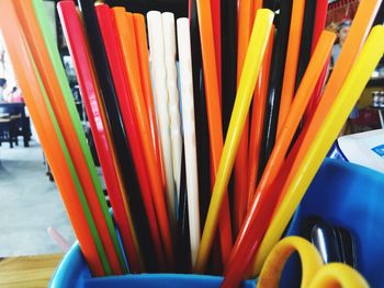 Close-up of multi colored pencils