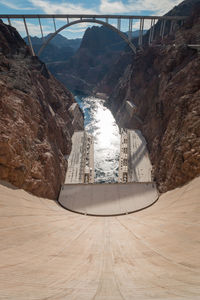 High angle view of dam