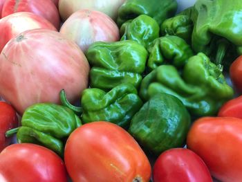 Full frame shot of bell peppers at market