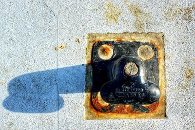 Close-up of rusty metallic object