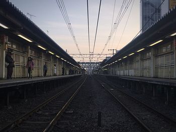 Railroad station platform against sky