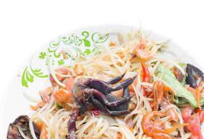 Close-up of noodles in bowl