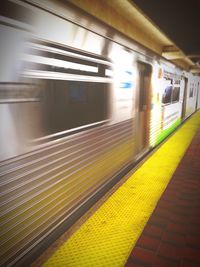 Train at railroad station platform