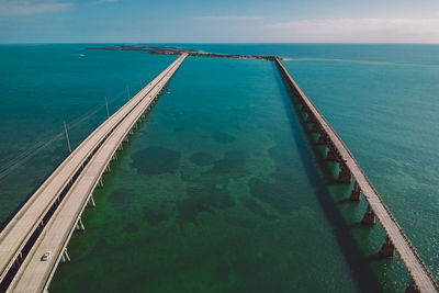 High angle view of sea against sky