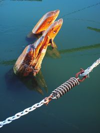 Close-up of boat in water