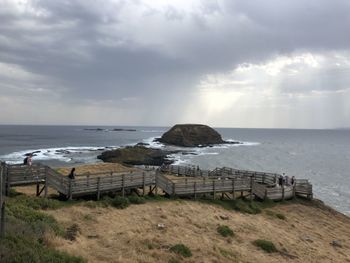 Scenic view of beach against sky