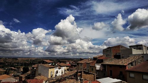 High angle view of townscape against sky