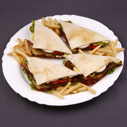 Close-up of food served in plate