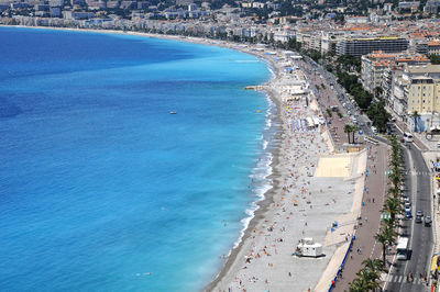 Scenic view of beach in city