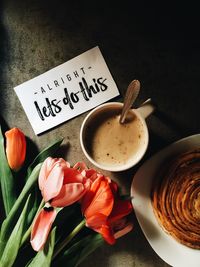 Close-up of flowers in plate on table