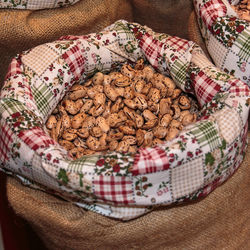 High angle view of breakfast on table