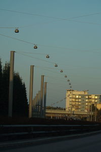 Low angle view of buildings against clear sky