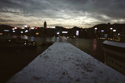 Wet illuminated city during rainy season