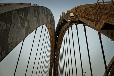 Low angle view of suspension bridge