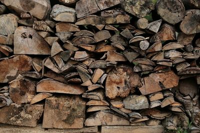 Full frame shot of firewood