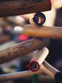 Close-up of rusty pipe