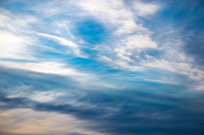 Low angle view of clouds in sky