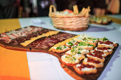 Close-up of served food in plate