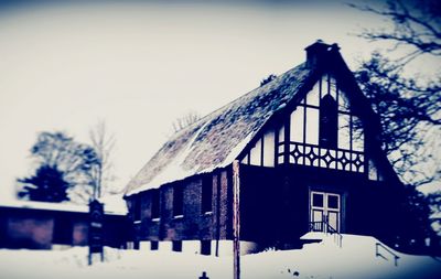 Low angle view of snow covered landscape