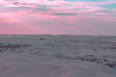 Scenic view of landscape against sky during sunset