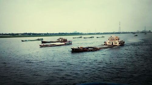 Boat sailing in sea